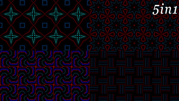 Neon Pattern - VJ Loop Pack (5in1) alt