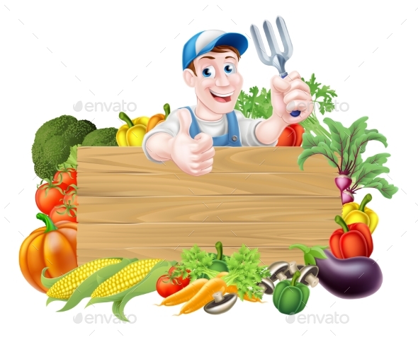 Vegetable Gardener Sign - Food Objects