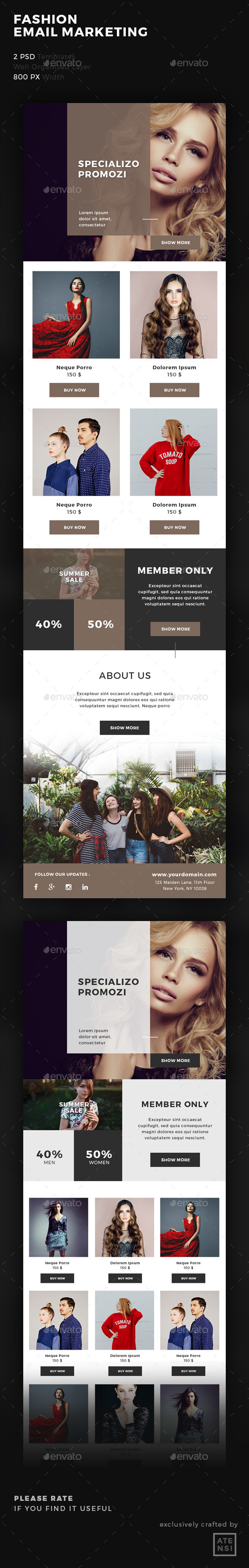 Promo Email Template - E-newsletters Web Elements