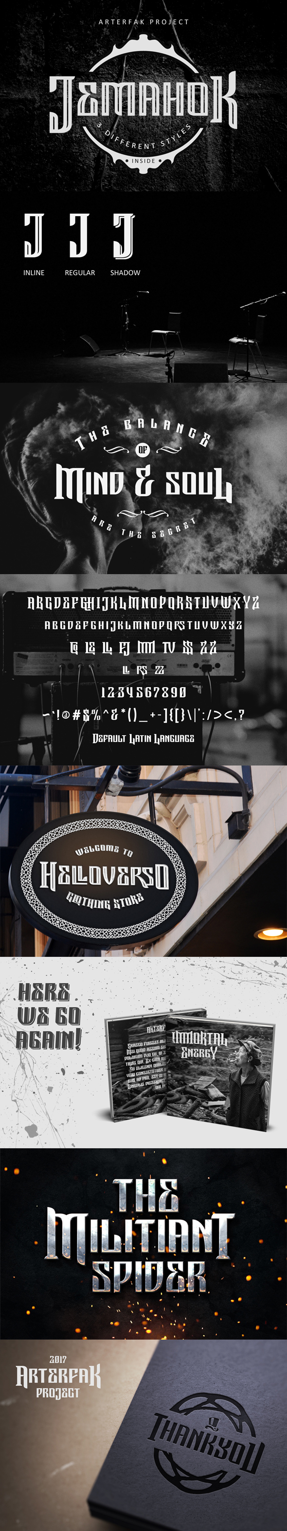 Jemahok Typeface - Futuristic Decorative