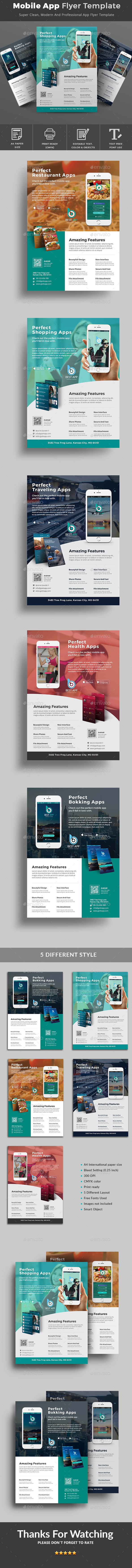 Mobile App Flyer Template - Flyers Print Templates