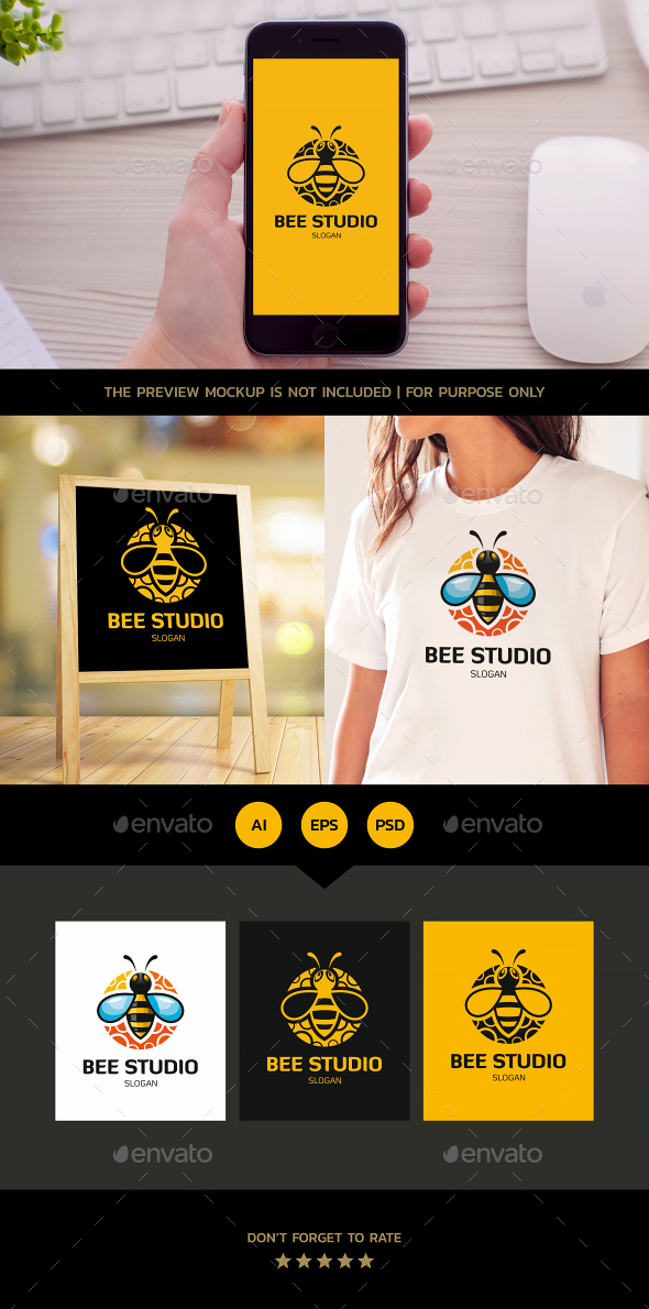 Bee Logo - Animals Logo Templates