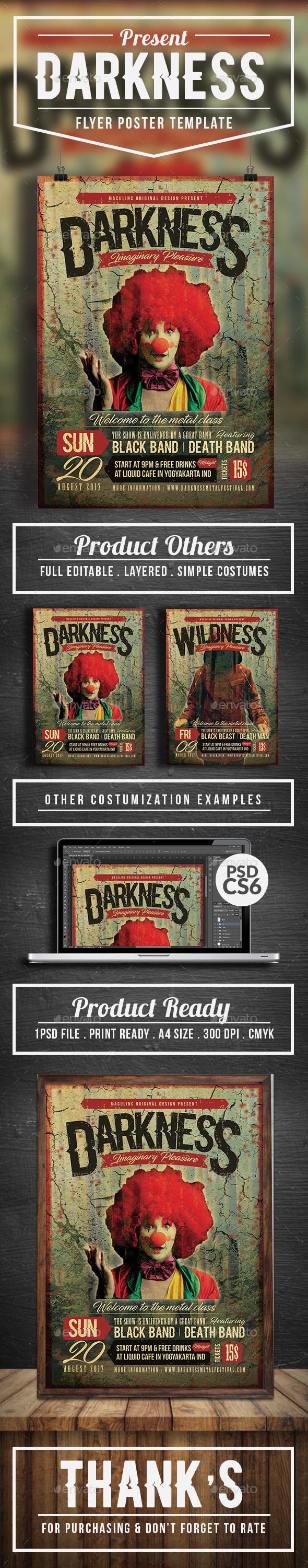 Darkness Hard Rock Flyer/Poster - Concerts Events