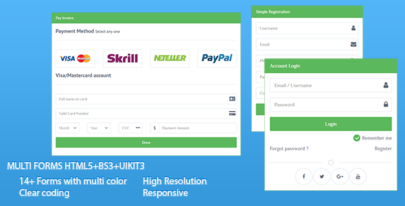 Responsive HTML5 Forms with BS3 and UIKIT3