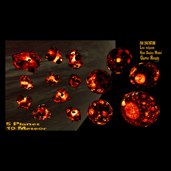 asteroid set - 3Docean 19819944