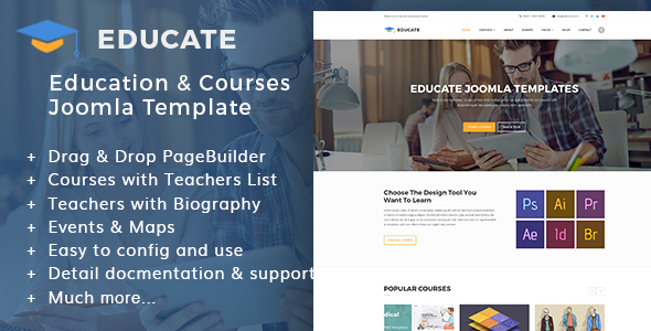 Educate | Education & Courses, Kindergartens Joomla Template - Joomla CMS Themes
