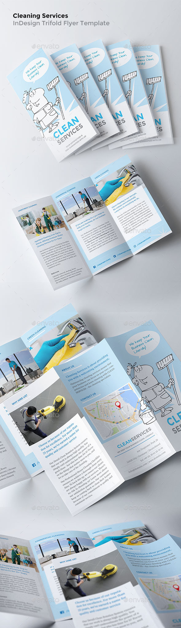 Cleaning Flyers - Print-Ready Trifold Template - Corporate Flyers