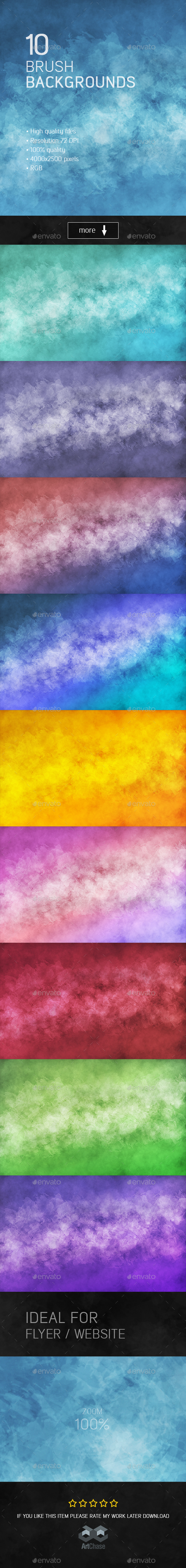 10 Brush Backgrounds - Abstract Backgrounds