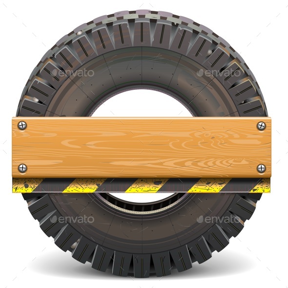 Board with Truck Tire - Industries Business