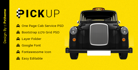 Pickup Cab Service PSD Template