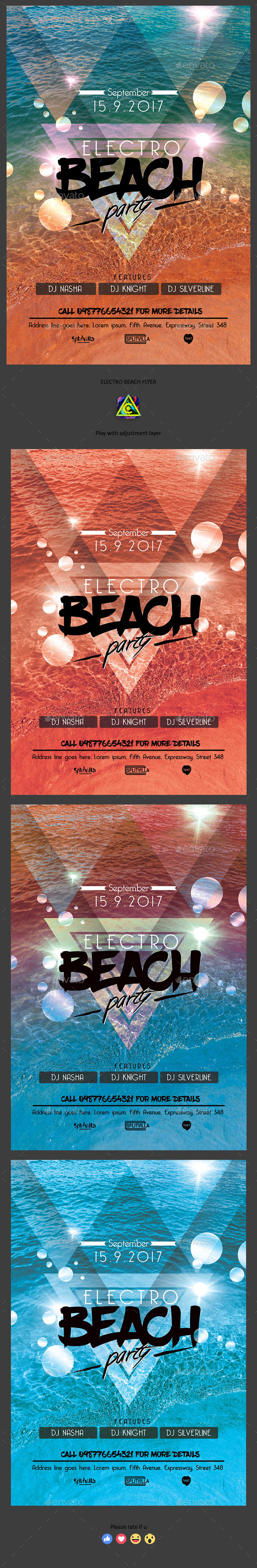 Electro Beach Flyer - Clubs & Parties Events