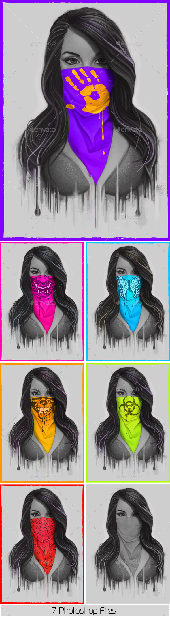 Masked Bandit Girl - People Illustrations
