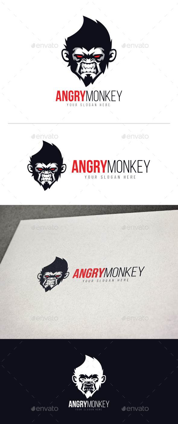 Angry Monkey Logo - Animals Logo Templates
