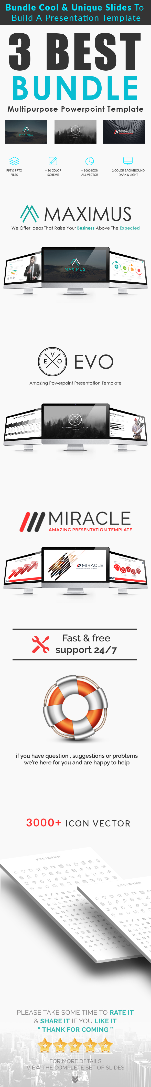 3 Bundle Presentation Template - Business PowerPoint Templates