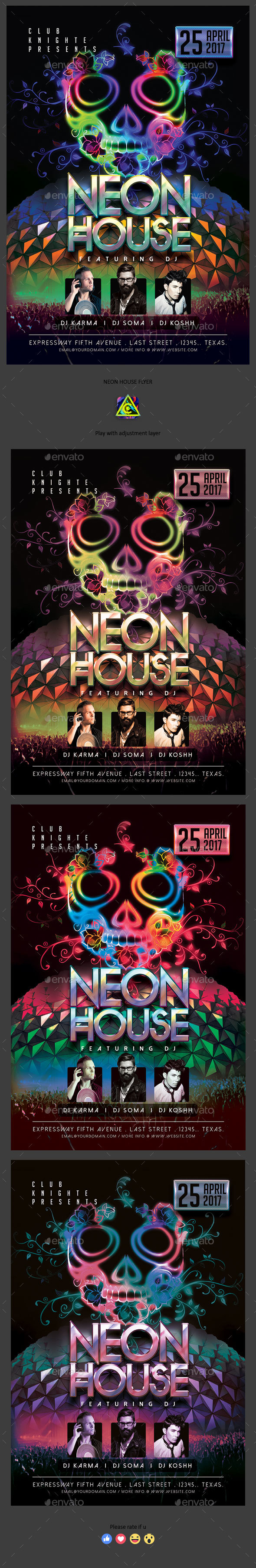 Neon House Flyer - Clubs & Parties Events
