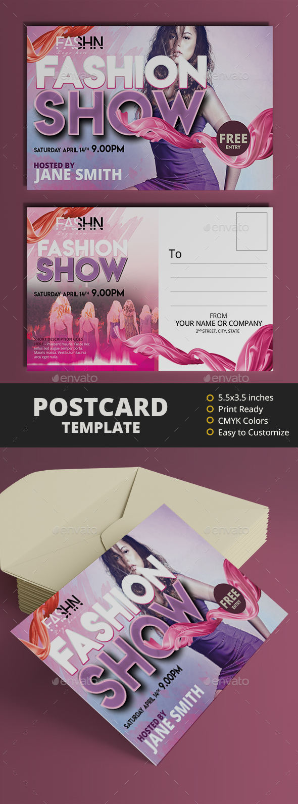 Fashion Show Postcard - Cards & Invites Print Templates
