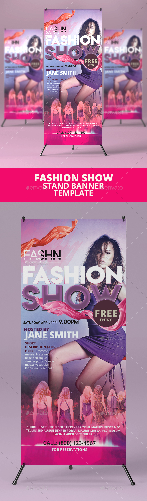 Fashion Show Stand Banner - Signage Print Templates