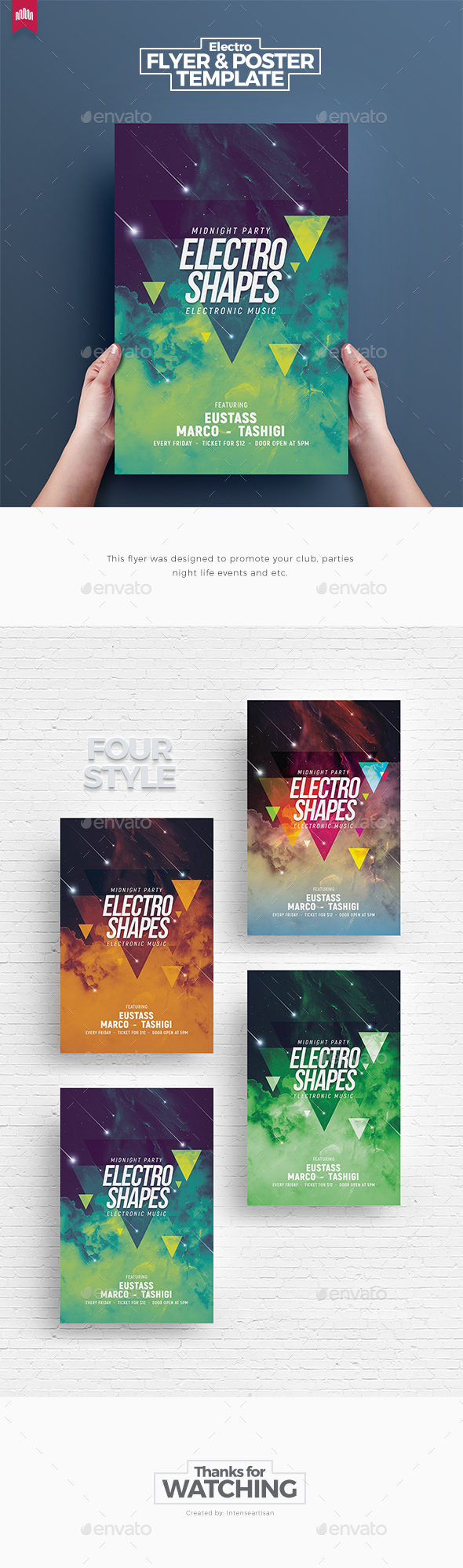 Electro Shapes - Flyer Template - Clubs & Parties Events