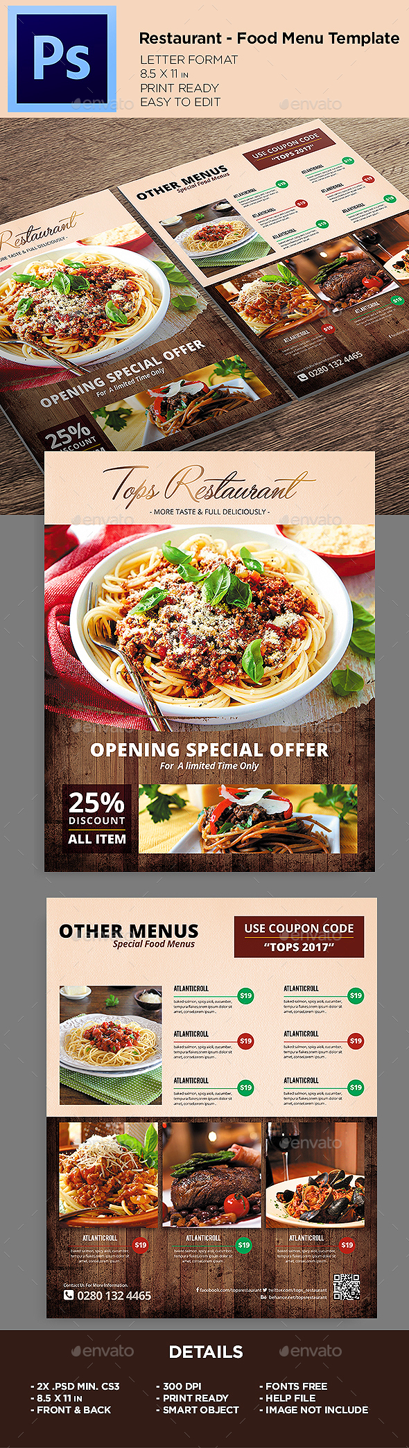 Restaurant Menu- Food Menu Flyer Template - Restaurant Flyers