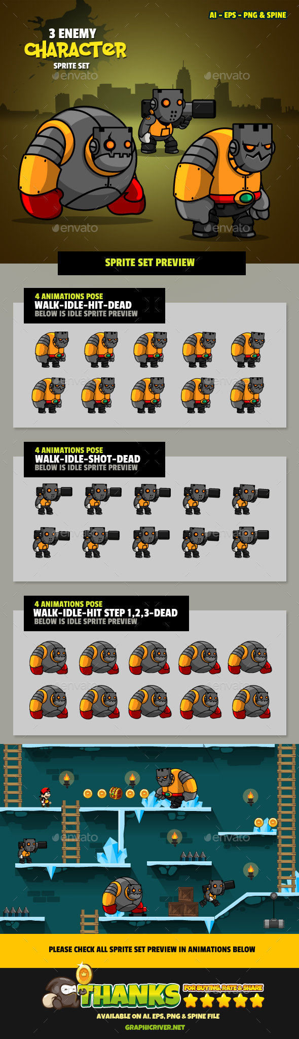 Enemy Set V02 - Sprites Game Assets