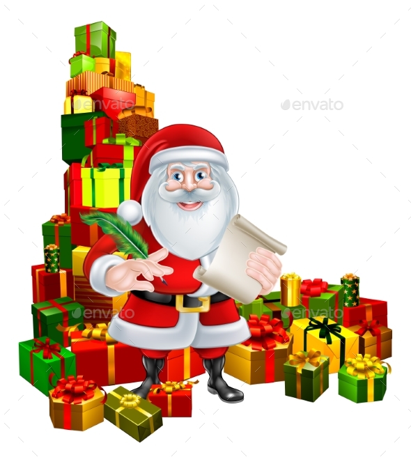 Santa and Gifts List - Seasons/Holidays Conceptual