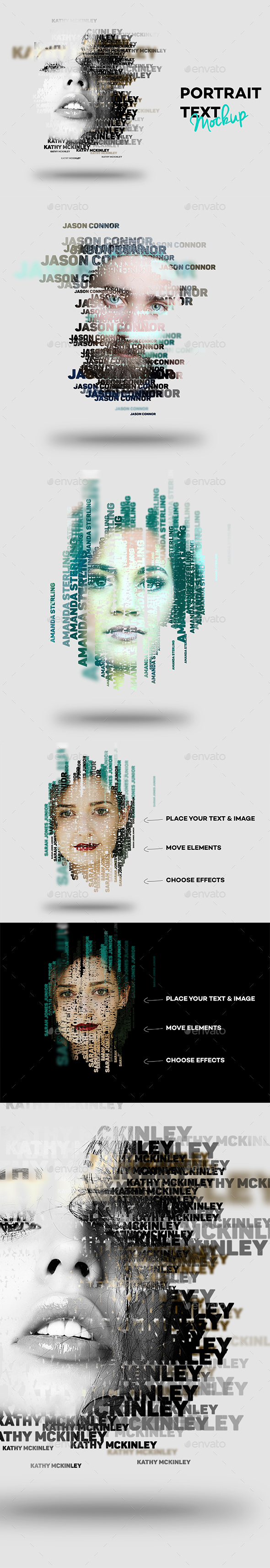 Text Portrait Effect - Miscellaneous Product Mock-Ups