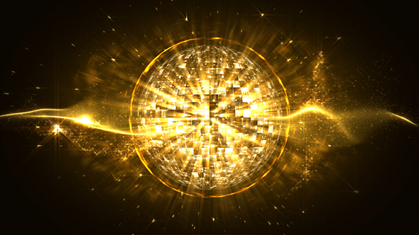 Abstract Gold VJ Sphere Glitter Background