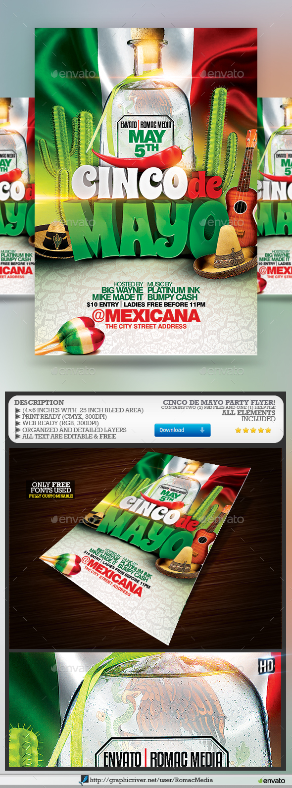 Cinco De Mayo Party Flyer - Clubs & Parties Events