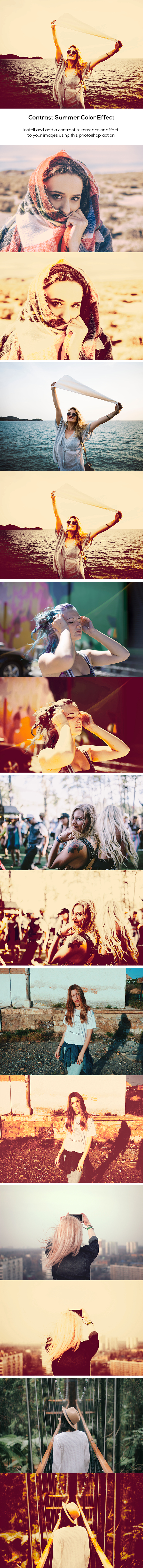 Contrast Summer Color Effect Action - Photo Effects Actions