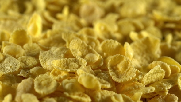 Crisp Tasty Cornflakes Falling Down.