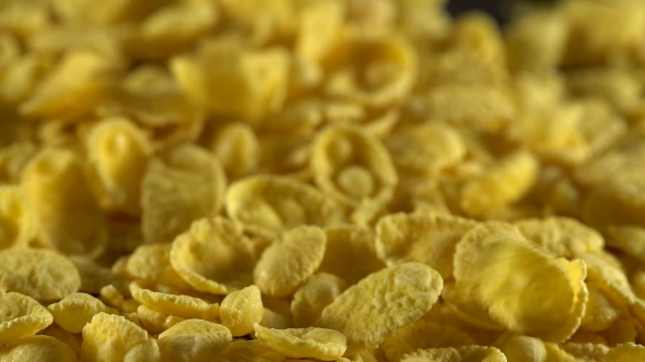 Crisp Tasty Cornflakes Falling Down.