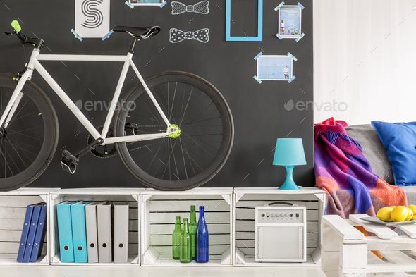 Student flat with bicycle