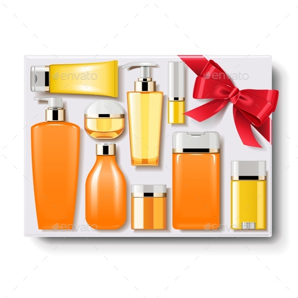Gift Box with Cosmetics - Miscellaneous Vectors