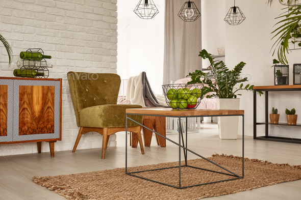 Flat with table and armchair - Stock Photo - Images