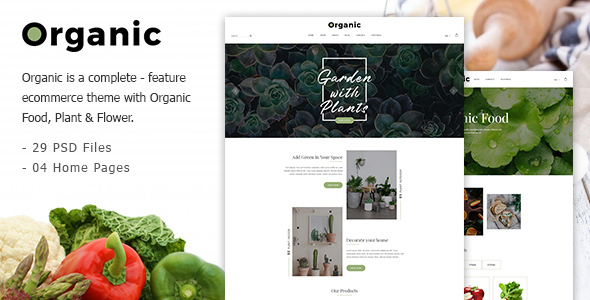 Organic - Responsive Organic Food & Store PSD Template - Food Retail