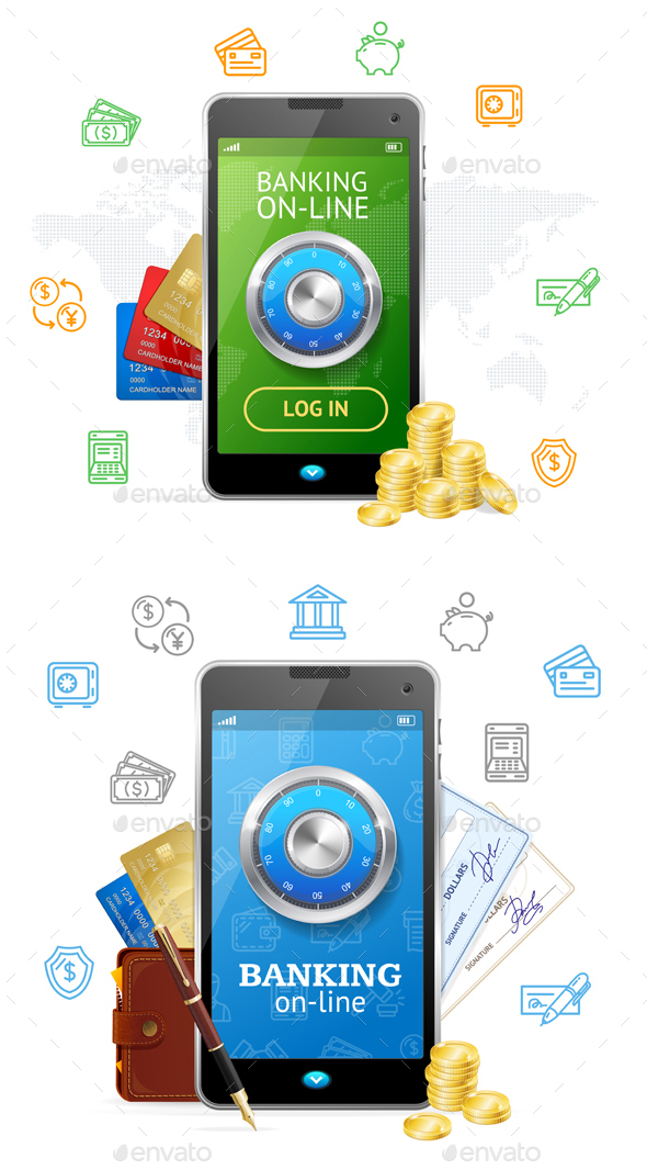 Banking Online Concept Mobile Phone App - Concepts Business