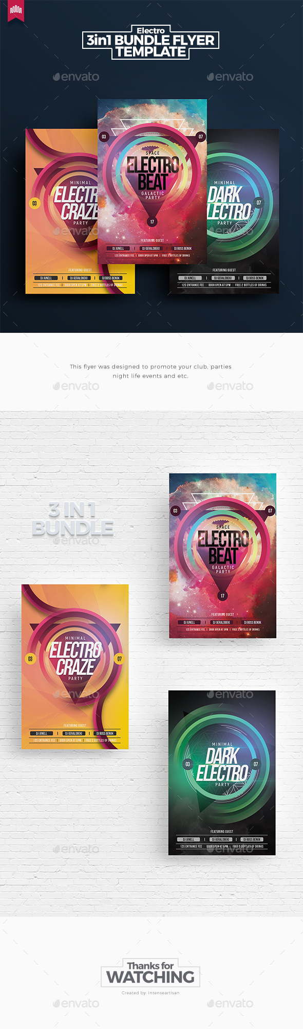 Electro Bundle 1 - Flyer Template - Clubs & Parties Events