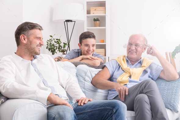 Grandfather, father and son - Stock Photo - Images