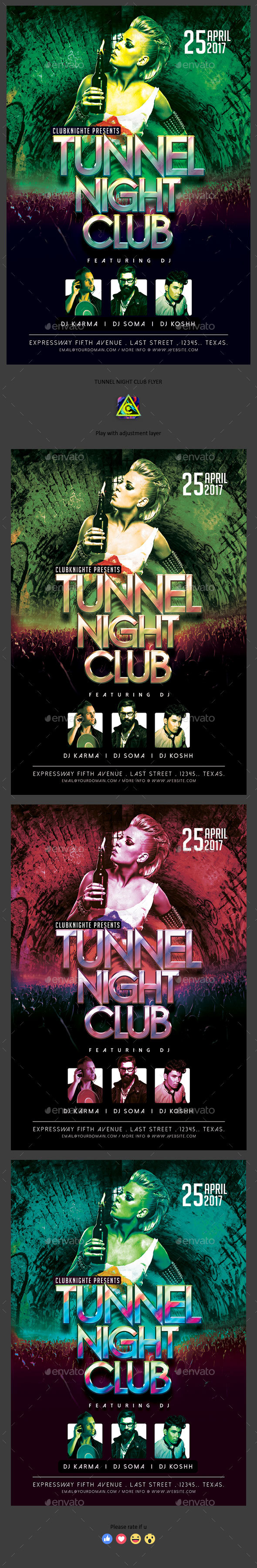 Tunnel Night Club Flyer - Clubs & Parties Events