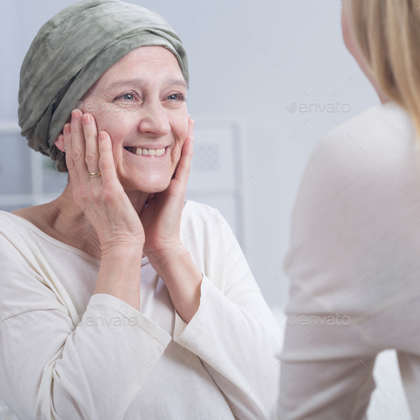 Smiling cancer woman with headscarf Stock Photo by bialasiewicz | PhotoDune