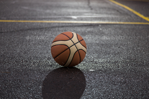 Ball for basketball on the court. - Stock Photo - Images
