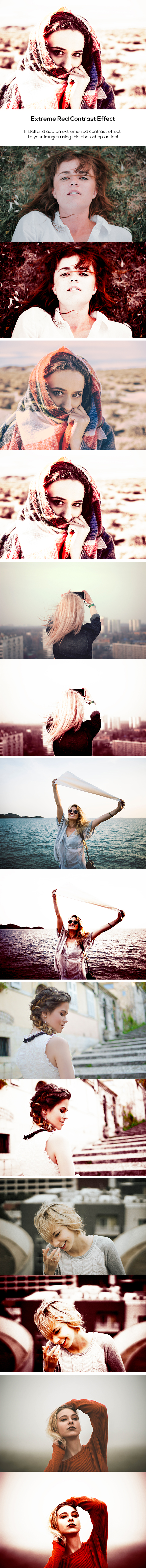 Extreme Red Contrast Effect Action - Photo Effects Actions