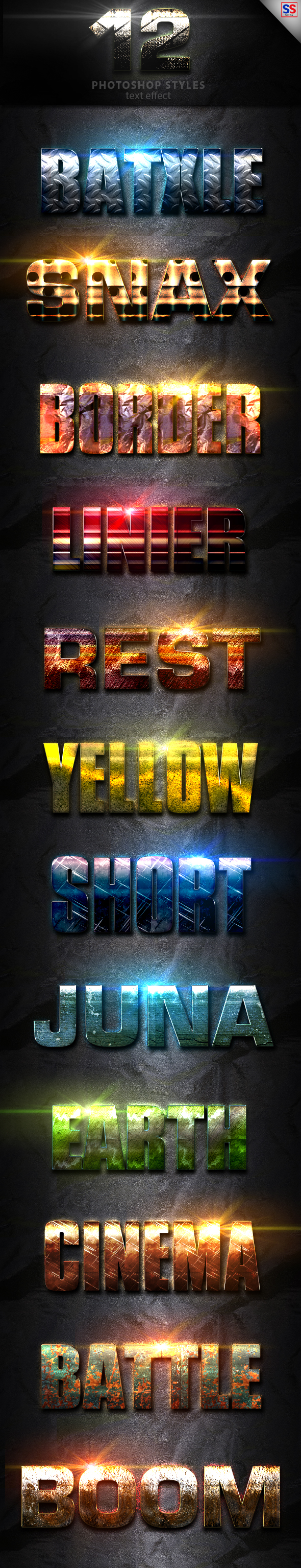 12 Light Photoshop Text Effect Vol 2 - Text Effects Styles