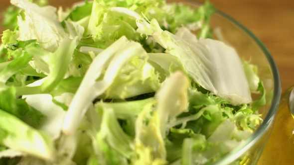 Vegetables Ingridients for Salad on Rustic Wooden Background.