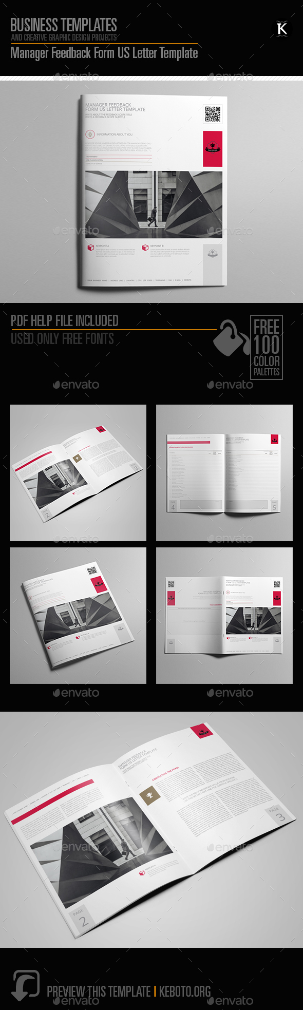 Manager Feedback Form US Letter Template - Miscellaneous Print Templates