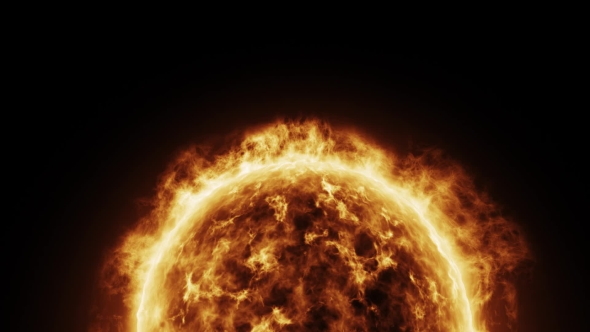 Realistic Animation Of The Sun And The Solar Surface, Motion Graphics