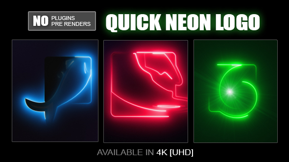 Quick Neon Logo - VideoHive 19802614