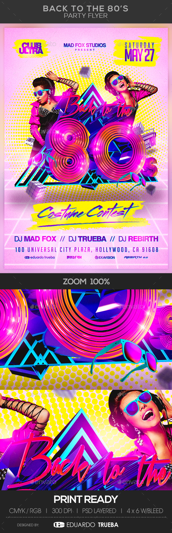 Back to the 80's Party Flyer - Clubs & Parties Events