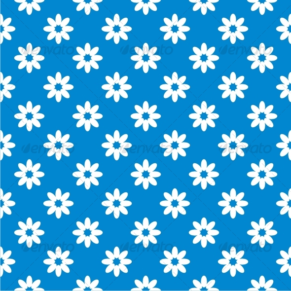 Blue seamless floral background - Backgrounds Decorative