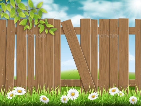 Wooden Fence Broken Plank - Landscapes Nature